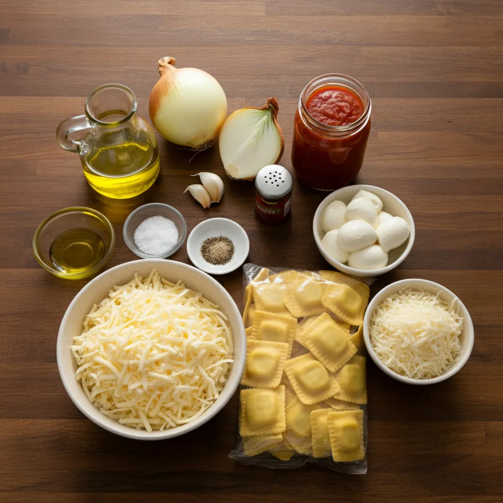 Cheesy Baked Ravioli Recipe Ingredients