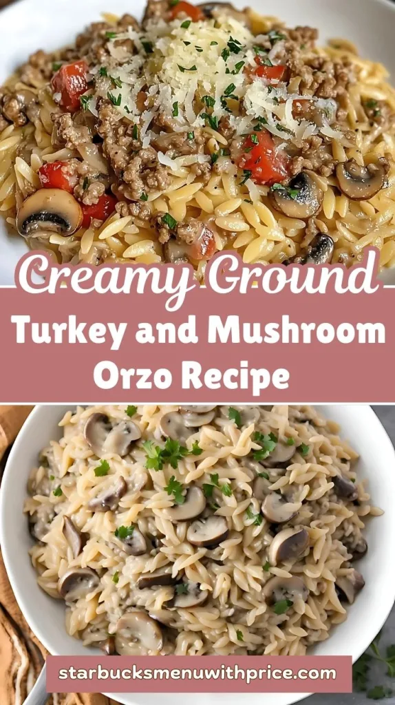 Creamy Ground Turkey and Mushroom Orzo Recipe