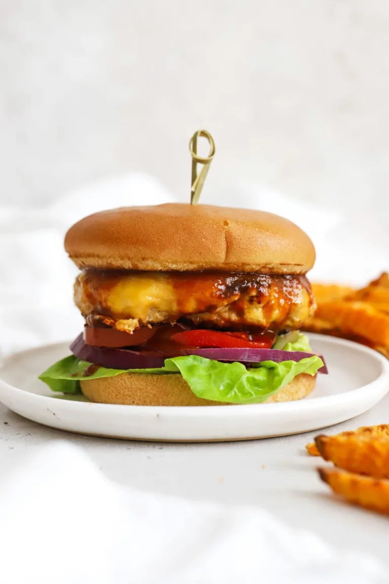 Potato Cheddar BBQ Chicken Burgers Recipe