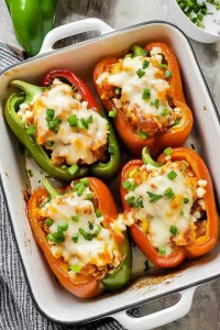 Cheesy Buffalo Chicken Stuffed Peppers Recipe