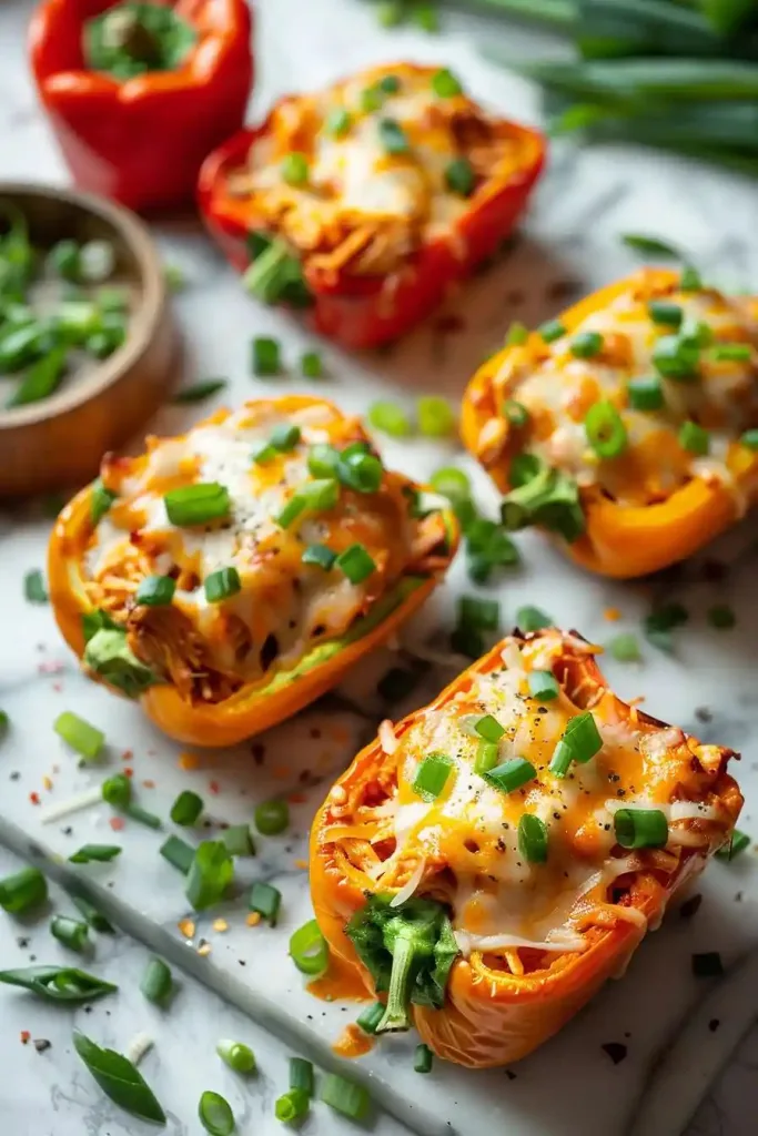 Cheesy Buffalo Chicken Stuffed Peppers Recipe