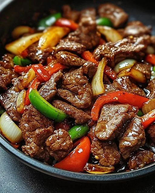 Pepper Steak with Bell Peppers and Onion Recipe